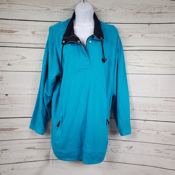 VITTADINI Sport Womens Snap Button Blue Sweatshirt Sweater Size S - Picture 2 of 8